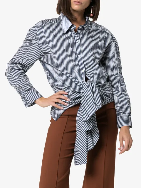 ROSIE ASSOULIN STRIPED WRAP-STYLE SHIRT