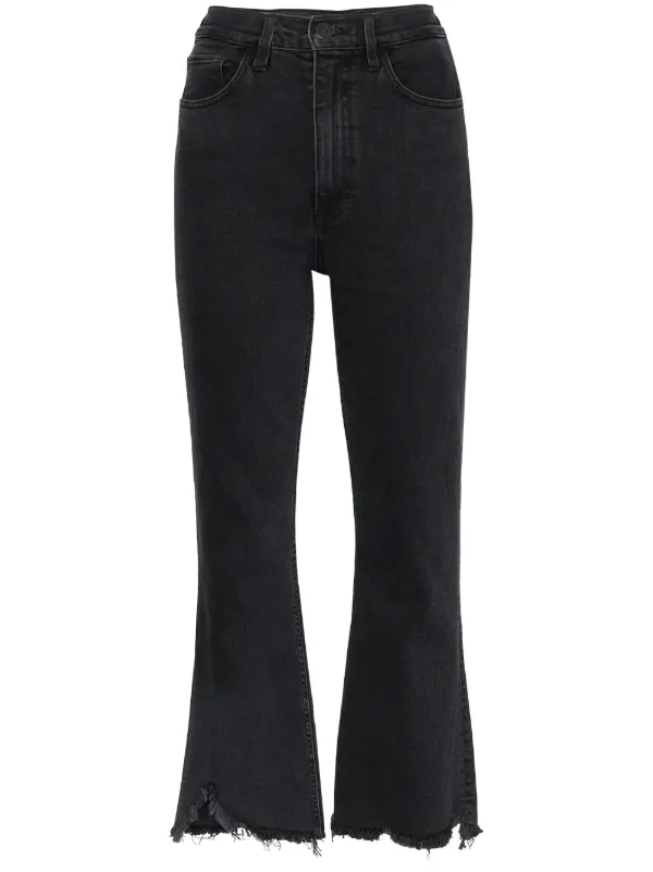 frayed hem flare jeans