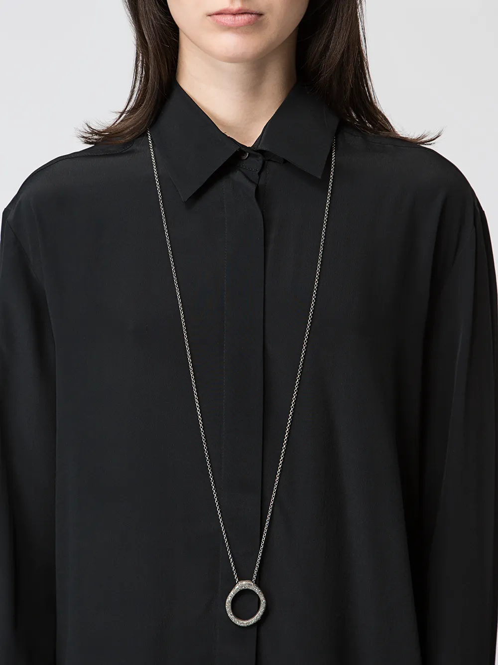 Rosa Maria Halsketting met ring hanger - Grijs