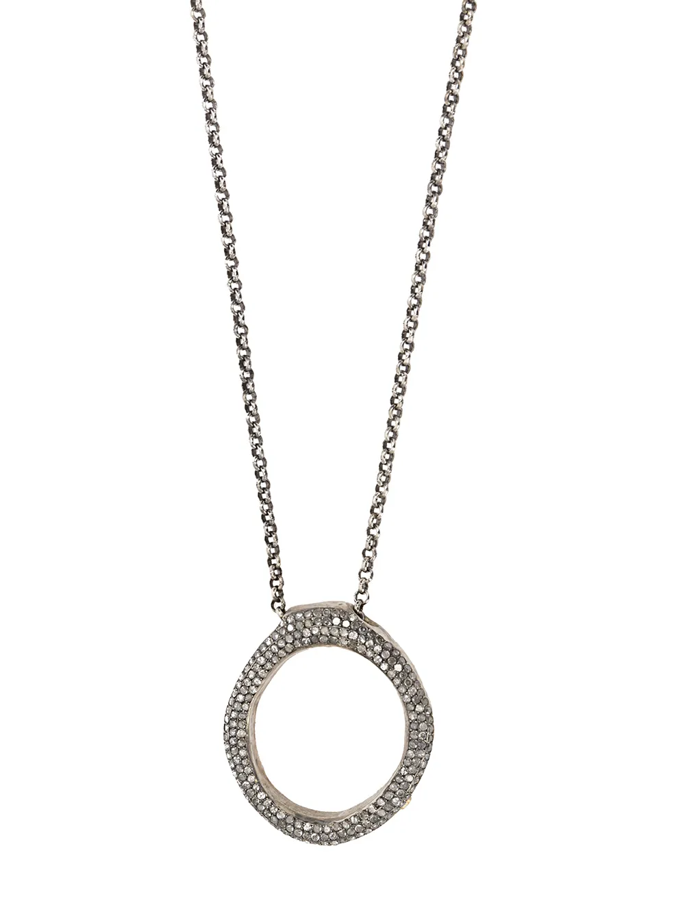  Rosa Maria Halskette Mit Ring Anhänger   Grau 