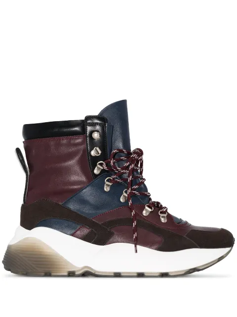 Click to view more detailed imagery on our partner's website Stella Mccartney Eclypse High Top Hiking Sneakers In Red