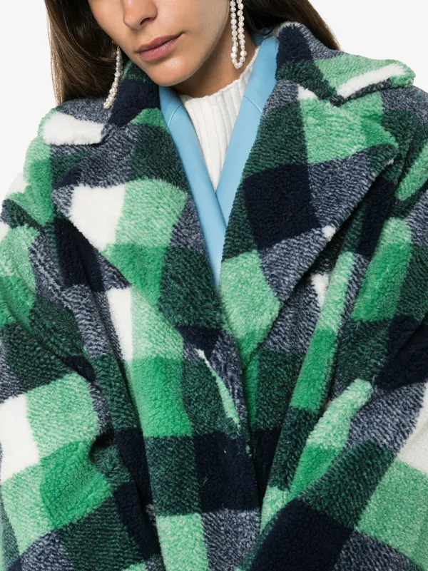 Green Stand Studio Maria Faux Fur Stand Studio Maria checked faux