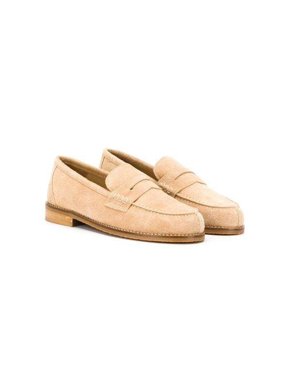 Shop Prosperine Kids suede moccasins 