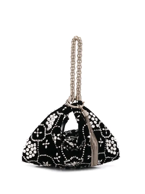 Click to view more detailed imagery on our partner's website Jimmy Choo Callie Black Suede Clutch Bag With Star Crystal Embroidery