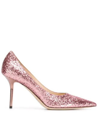 pink Jimmy Choo Love 85 glitter pumps 