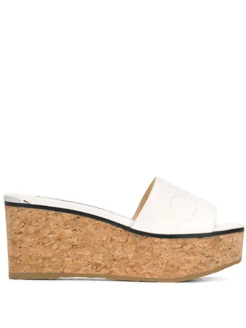 JIMMY CHOO DEEDEE 80 WEDGE SANDALS