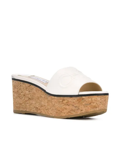 JIMMY CHOO DEEDEE 80 WEDGE SANDALS