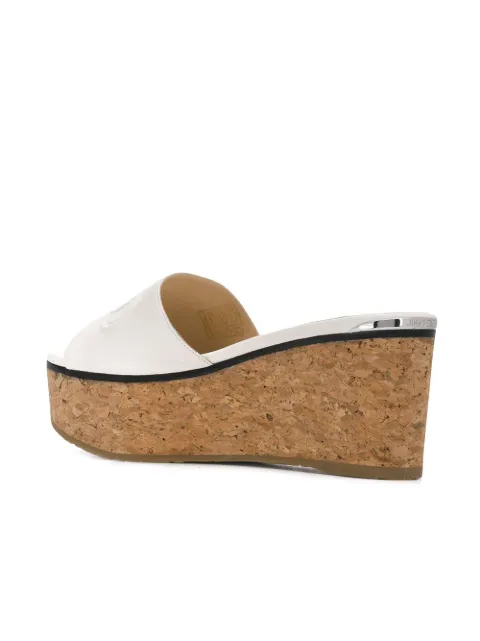 JIMMY CHOO DEEDEE 80 WEDGE SANDALS