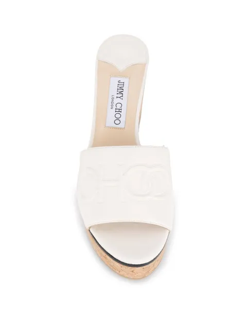 JIMMY CHOO DEEDEE 80 WEDGE SANDALS