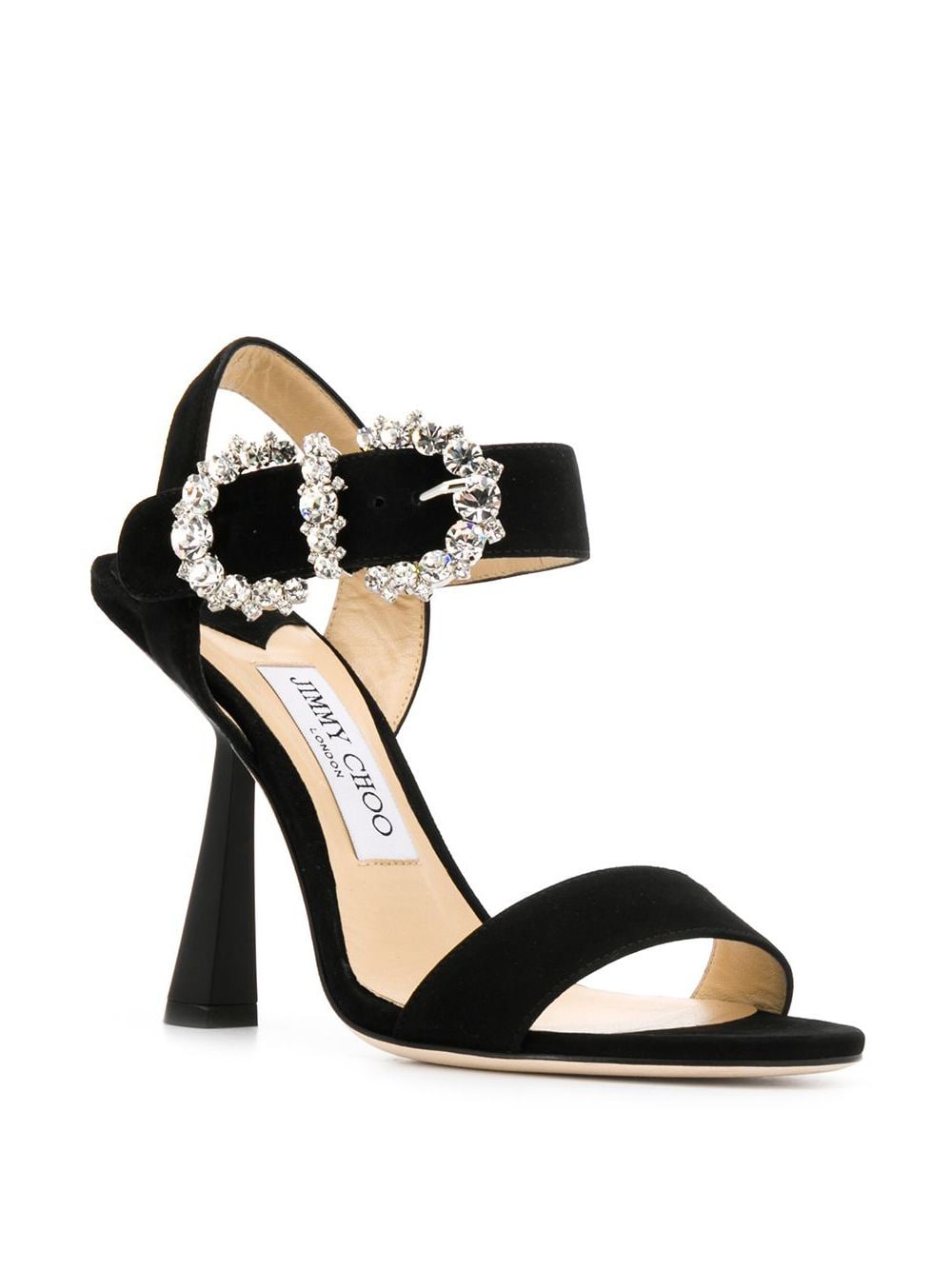 Shop Jimmy Choo Sereno 100mm Sandals In Black