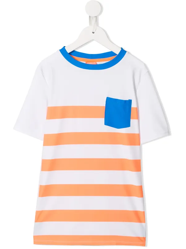 orange striped t shirt