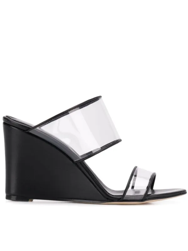 clear and black sandals