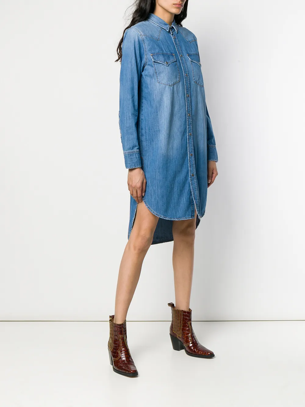  Diesel Denim Hemdkleid   Blau 