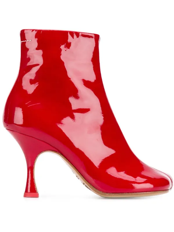 pink patent leather booties