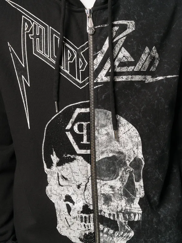 Philipp Plein Huvtröja Med Dödskalle Och Dragkedja Farfetch Philipp Plein Huvtröja Med Dödskalle Och Dragkedja Farfetch
