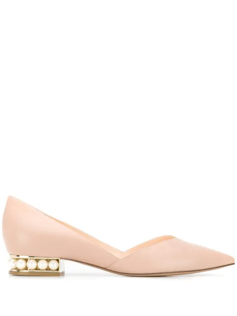 flats with pearl heel