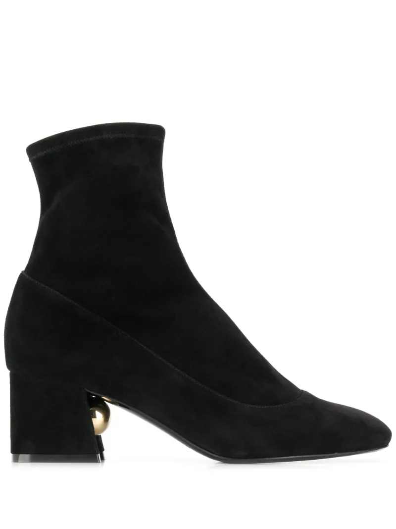 leather stretch ankle boots