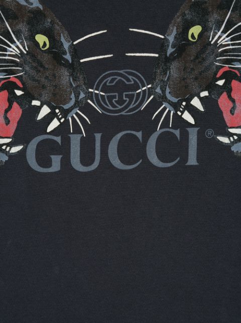 Gucci Kids Panther Logo Print T-shirt - Farfetch