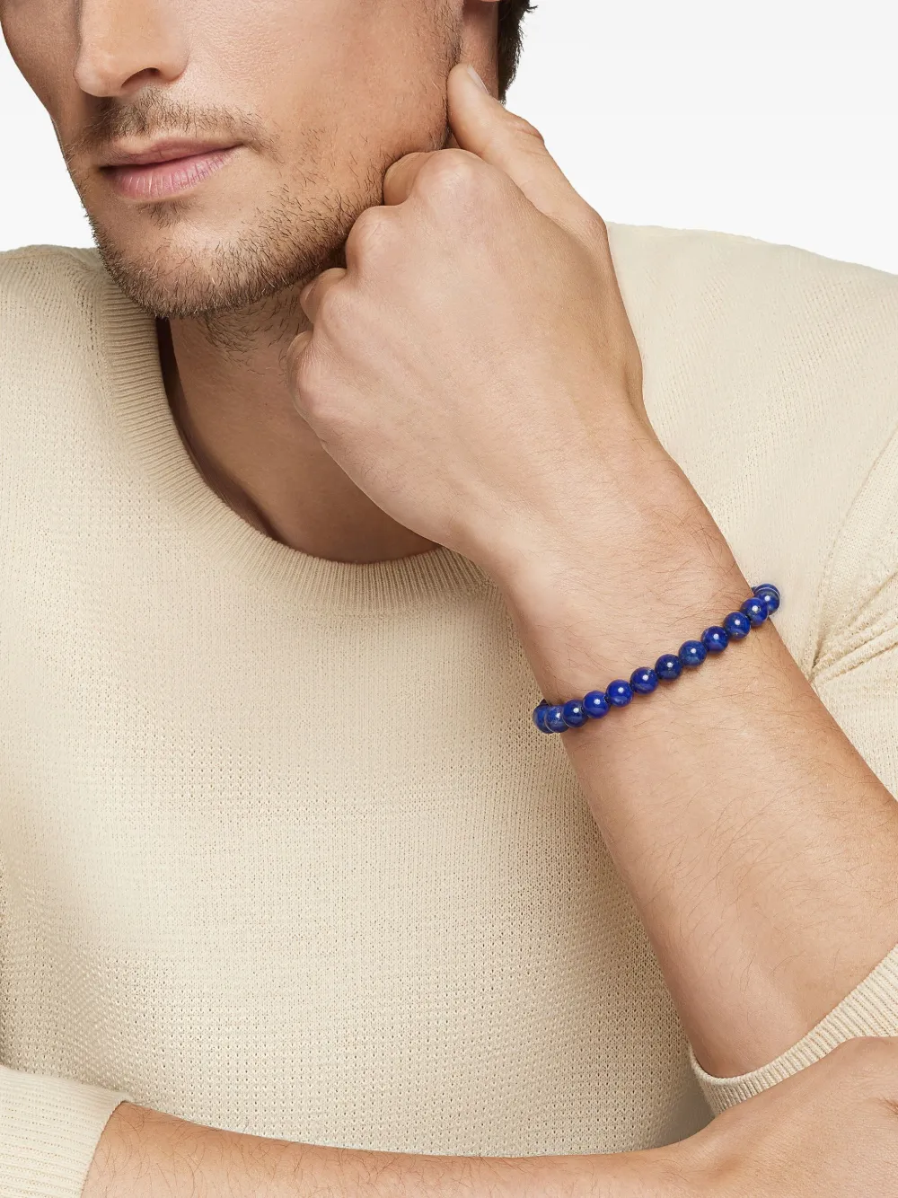  David Yurman Sterling Silver Spiritual Beads Bracelet (8mm) - Blue 