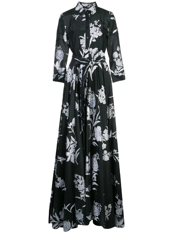 floral print gowns with sleeves