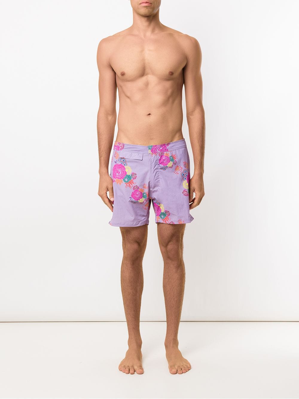 Shop Amir Slama Printed Shorts In Purple