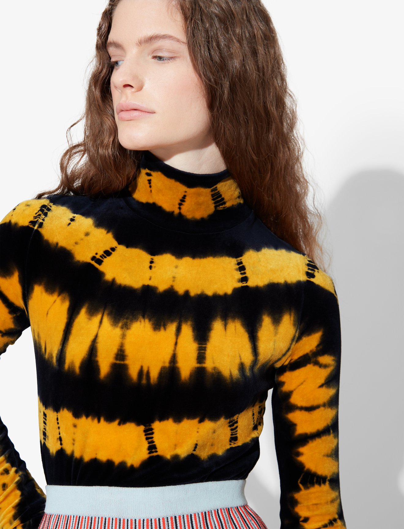 Tie Dye Velvet Turtleneck Top #3
