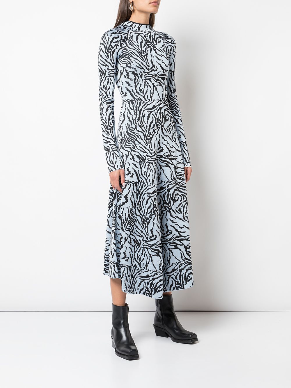 Proenza Schouler Zebra Jacquard Long Sleeve Dress - Farfetch