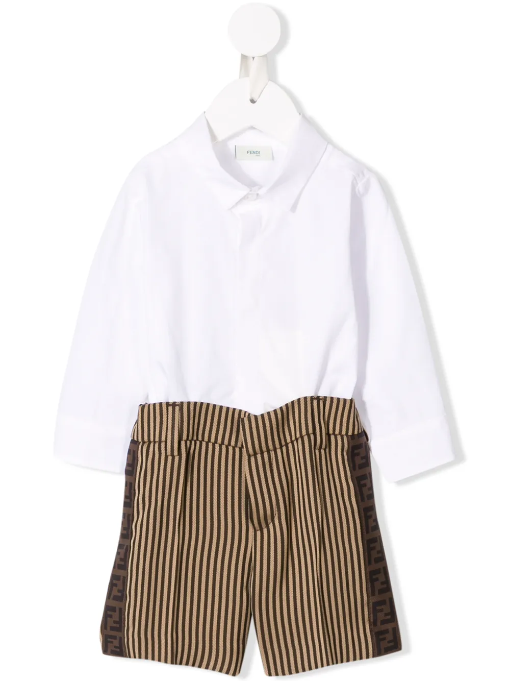 Fendi Kids комбинезон с полосатой вставкой Fendi Kids комбинезон с полосатой вставкой