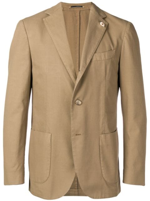 Lardini Lapel Button Blazer - Neutrals | ModeSens