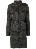 Liska Beatrice fur trimmed coat - Blue