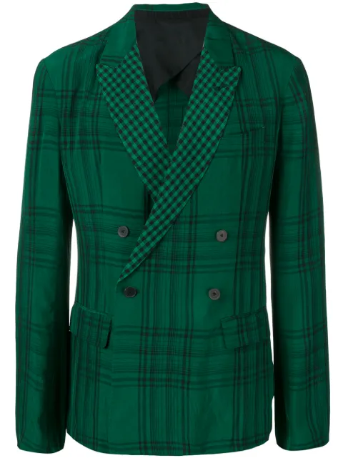 Click to view more detailed imagery on our partner's website Haider Ackermann Double Breasted Check Blazer In Green