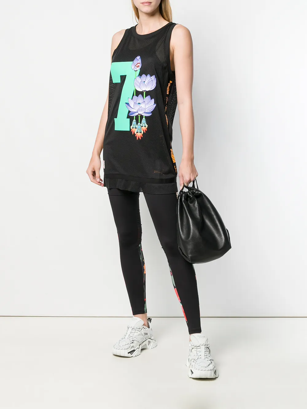 PUMA Legging met contrast tailleband - Zwart