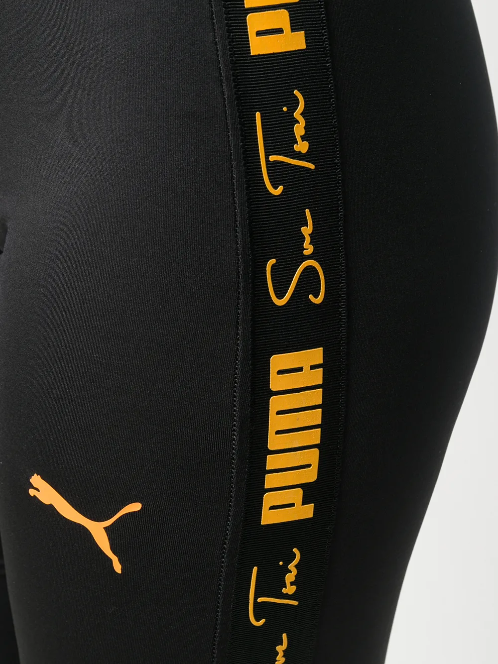 PUMA Legging met contrast tailleband Zwart