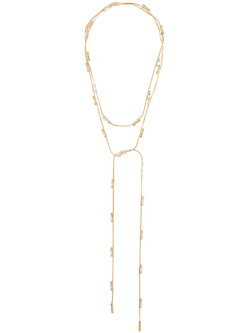Saint Laurent колье с кристаллами