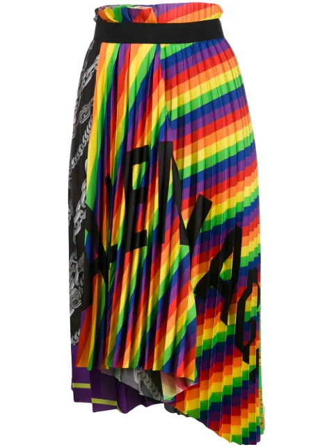 Click to view more detailed imagery on our partner's website Balenciaga Asymmetric Pleated Printed Crepe Midi Skirt In Multicoloured