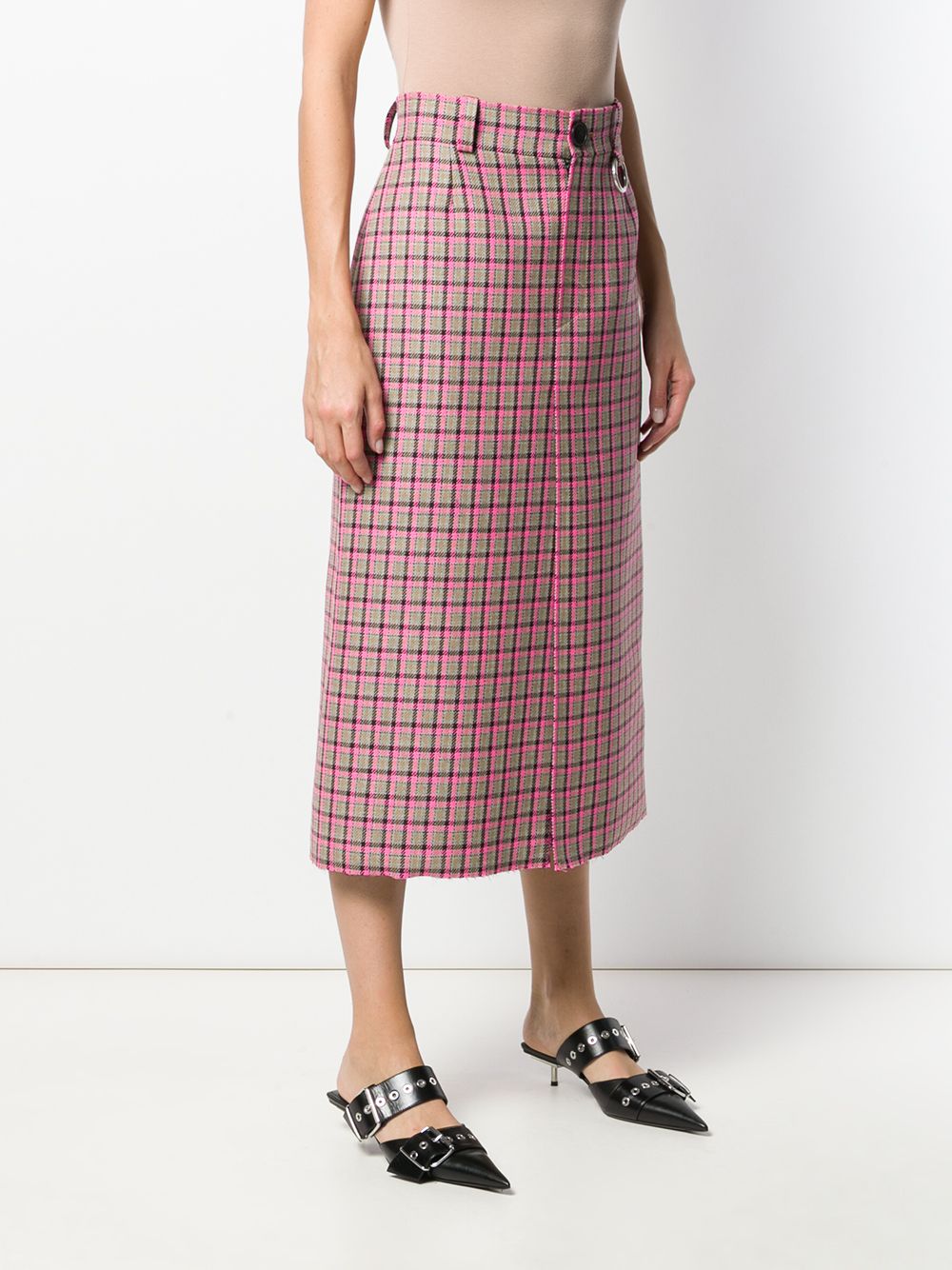 фото Balenciaga юбка в клетку со складкой