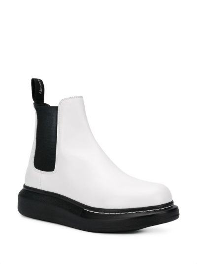 white chunky sole chelsea boots