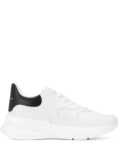Click to view more detailed imagery on our partner's website Alexander Mcqueen Runner Raised-Sole Low-Top Leather Trainers In White