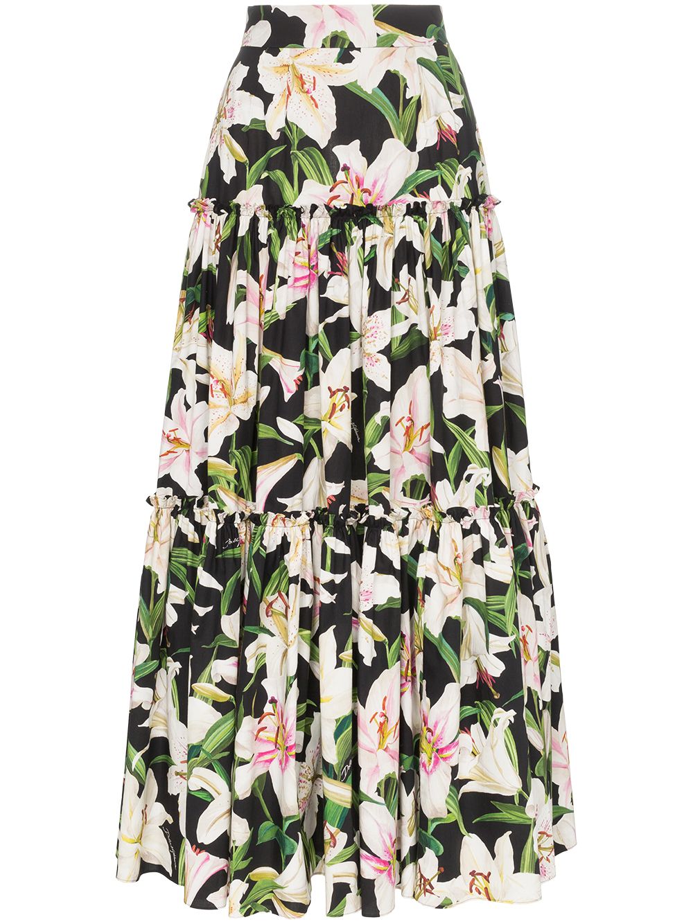 фото Dolce & gabbana юбка со сборками и цветочным принтом