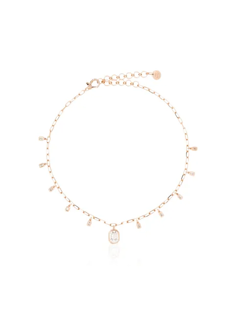 SHAY 18kt rose gold and diamond drop necklace