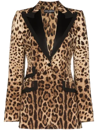 long leopard print blazer