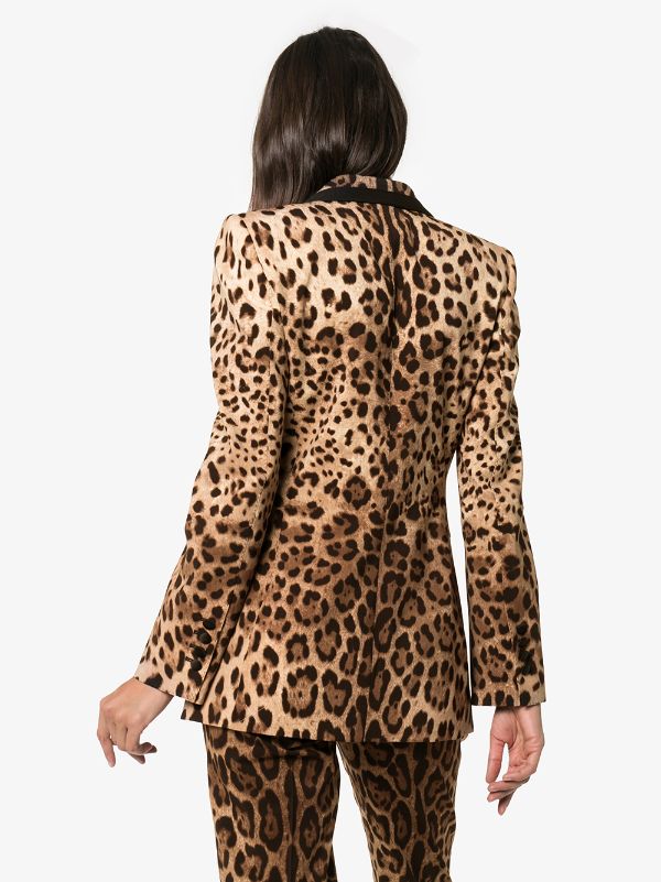 leopard long blazer