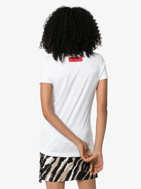 Dolce & Gabbana Flocked Floral-Print Cotton-Jersey T-Shirt In White
