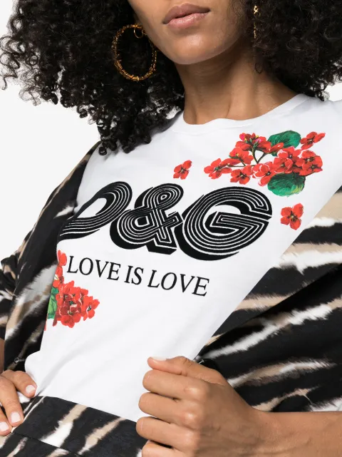 Dolce & Gabbana Flocked Floral-Print Cotton-Jersey T-Shirt In White