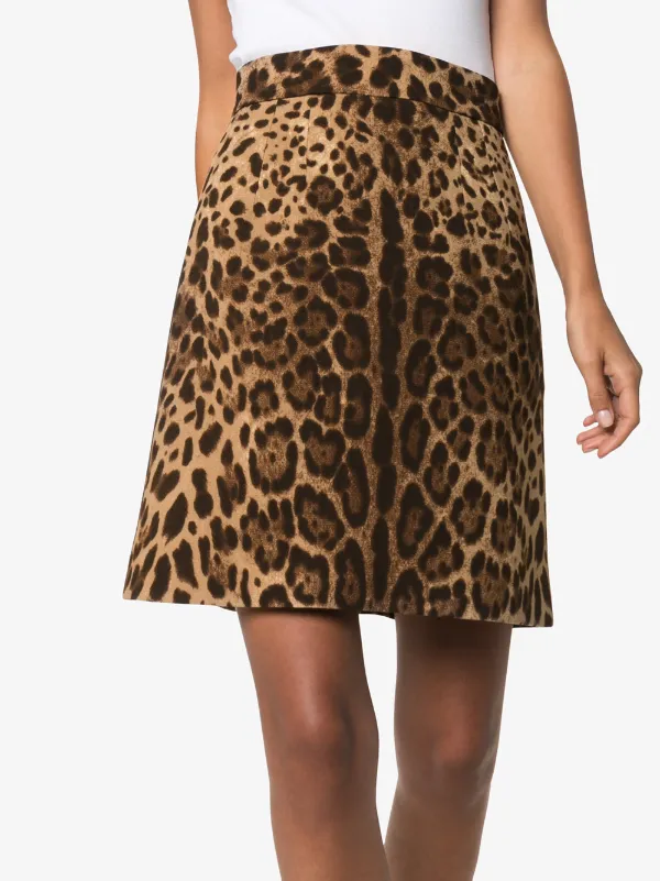 Dolce & Gabbana leopard-print A-line Skirt | Brown | FARFETCH