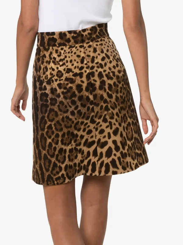 Dolce & Gabbana leopard-print A-line Skirt | Brown | FARFETCH