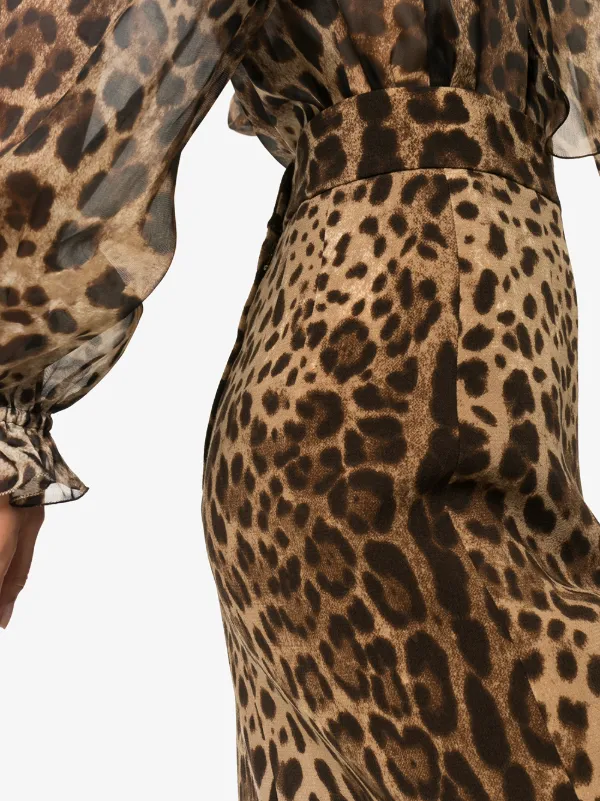 Dolce & Gabbana leopard-print A-line Skirt | Brown | FARFETCH