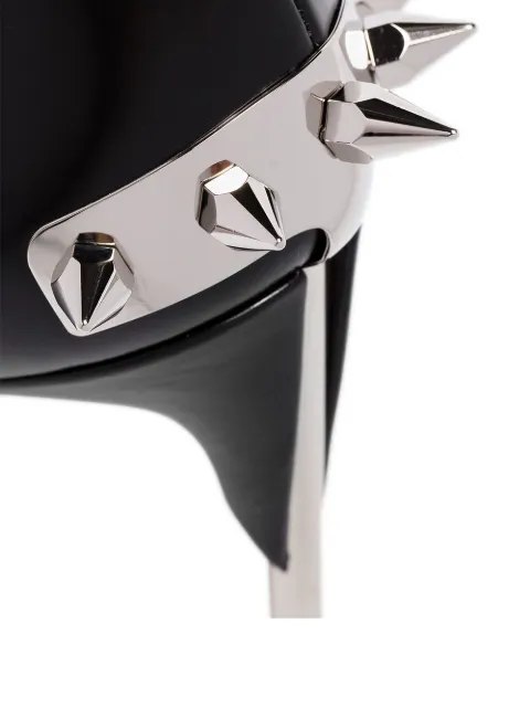 Alexander Mcqueen Metallic Spike-Studded Leather Pumps In Black