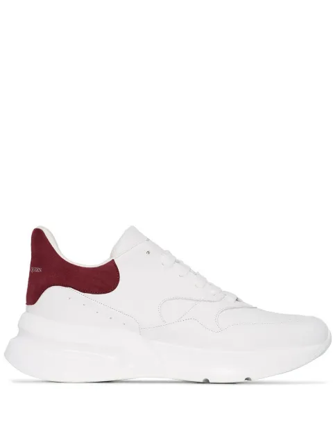 Click to view more detailed imagery on our partner's website Alexander Mcqueen Exaggerated-Sole Suede-Trimmed Leather Sneakers In White