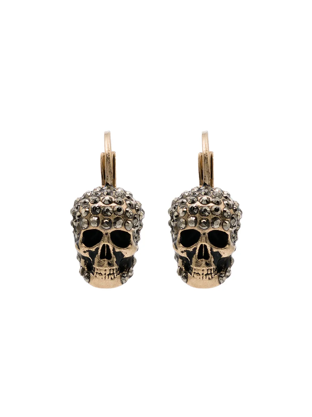 ALEXANDER MCQUEEN CRYSTAL-EMBELLISHED SKULL EARRINGS